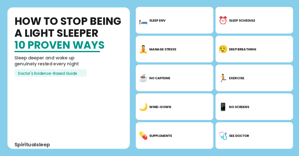 blog featured image light sleeper how to stop being a light sleeper 10 proven strategies infographic